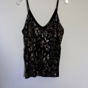 Sequin Camisole Patterned Silver Gold Black XL